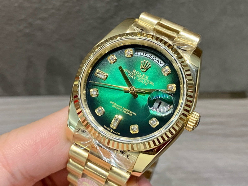 Rolex Day-Date Green Ombré Diamond Dial Yellow Gold 36mm