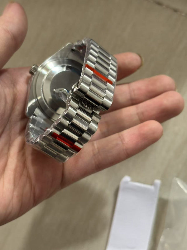 Blue Roman Rolex Day-Date 40mm White Gold Mens Watch