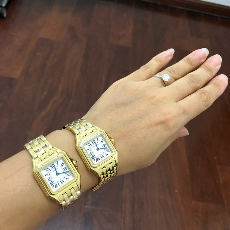 Cartier Panthere de Cartier Small Silver Dial Diamond Bezel Women's Watch