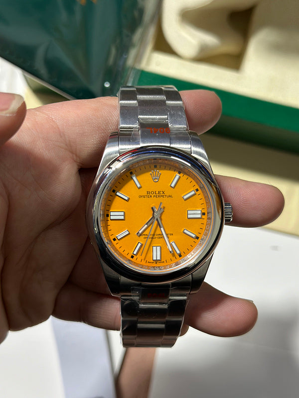 Rolex Oyster Perpetual With Vibrant Yellow Dial Watch