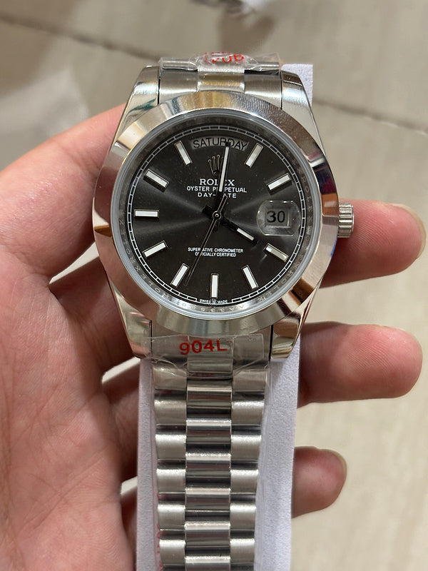 Rolex Day Date Slate Diamonds Dial Watch