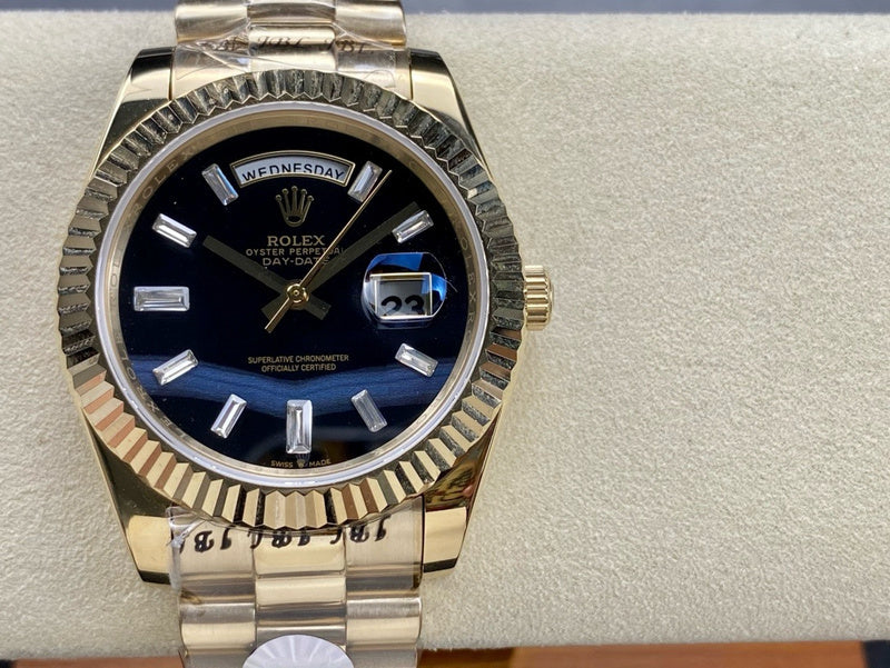 Rolex Day-Date Yellow Gold With Black Onyx Dial Watch