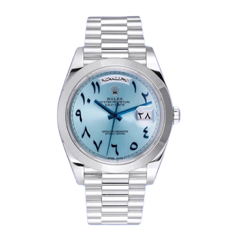 Rolex Men's Day-Date Silver Dial Arabic Numeral Watch