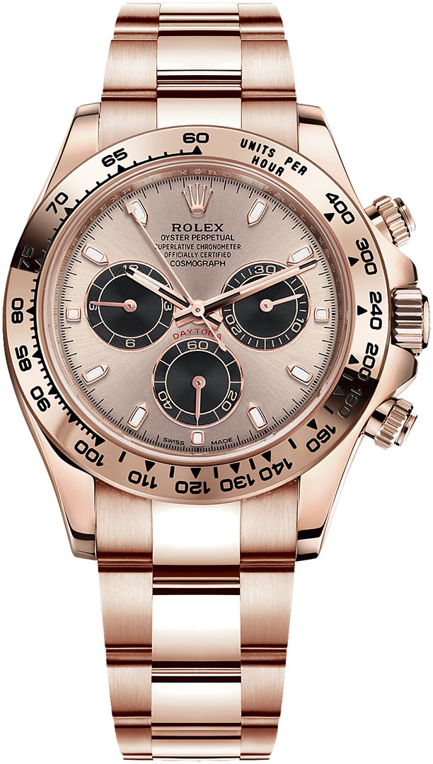 Rolex Cosmograph Daytona Everose Gold Sundust Dial With Black Subdials Watch