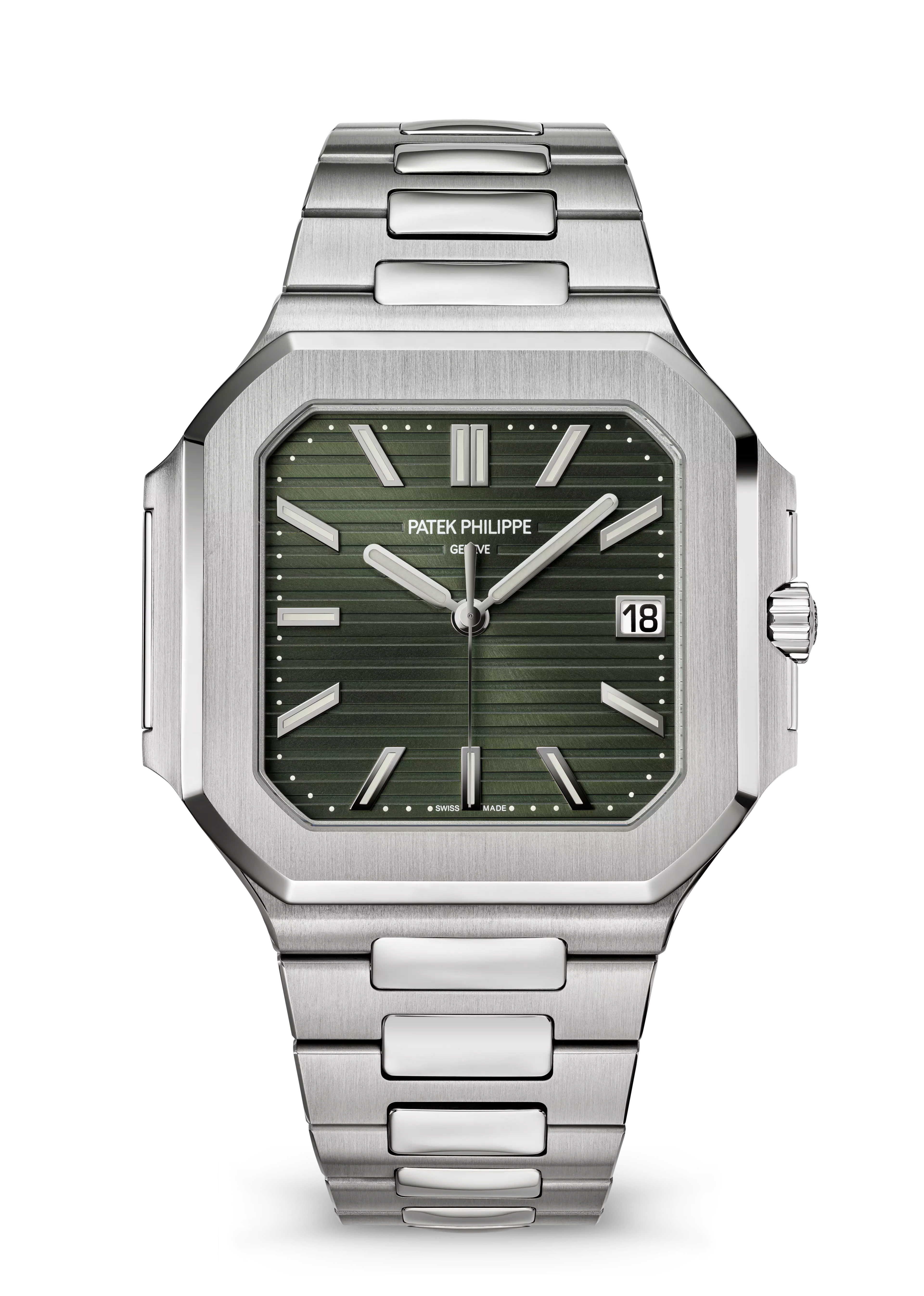 Stainless Steel Patek Philippe Cubitus 'Olive Green' Dial Watch