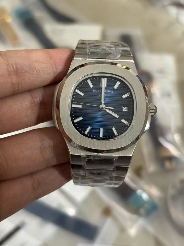 Patek Philippe Nautilus Stainless Steel Case & Distinctive Blue Dial Watch