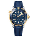 Omega Seamaster 42mm Stainless Steel & Yellow Gold Case paired With Blue Rubber Strap Watch