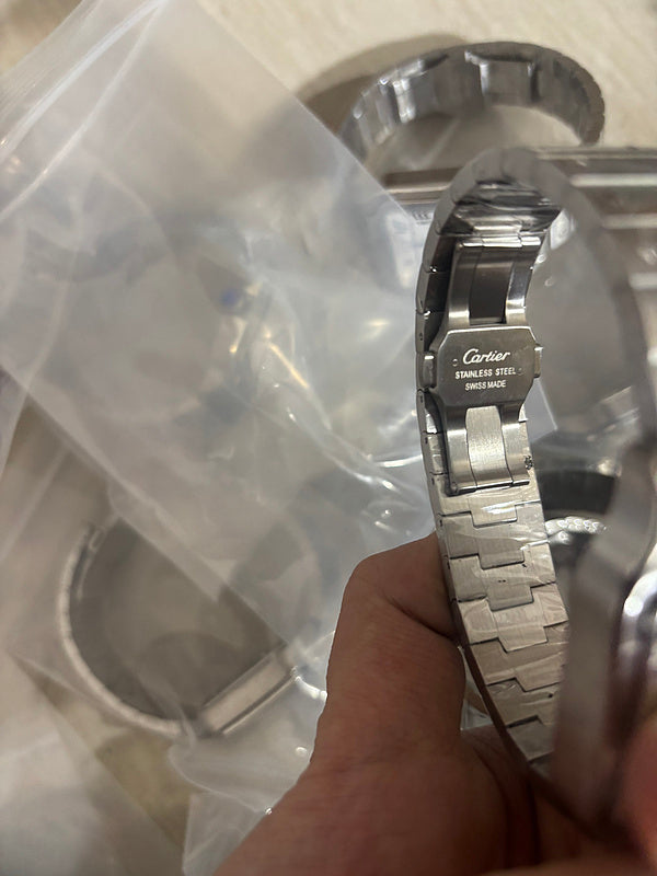 Cartier Santos de Cartier Stainless Steel Case and Blue Dial Watch