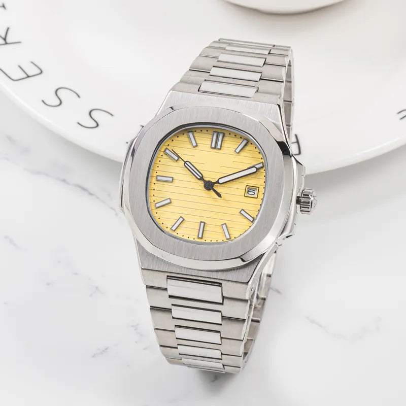 Patek Philippe Nautilus 40mm Stainless Steel Automatic Yellow Dial Watch