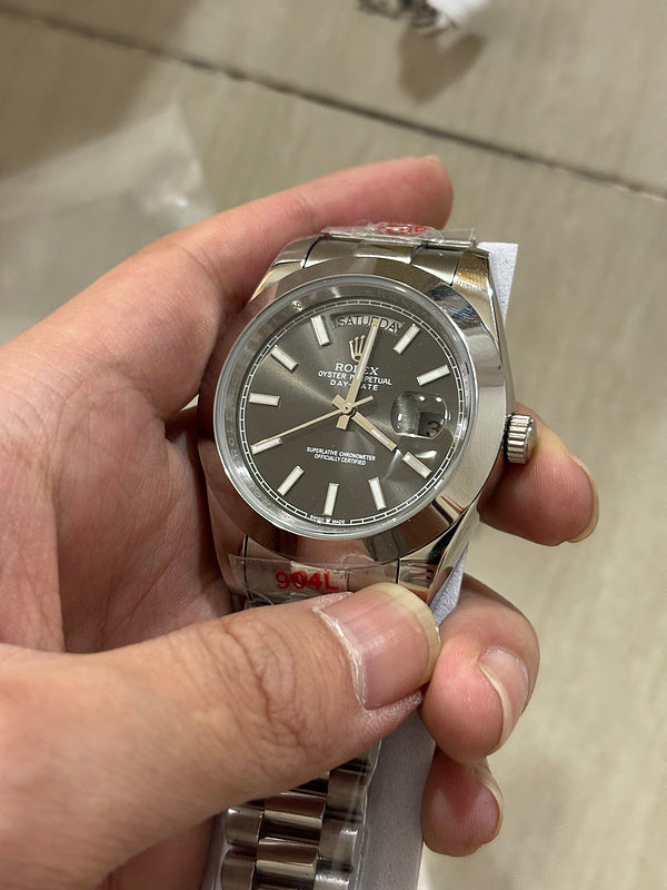 Rolex Day Date Slate Diamonds Dial Watch