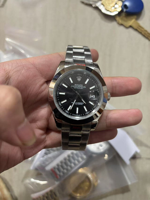 Rolex Datejust 34 Black Dial Smooth Bezel Stainless Steel Oyster Bracelet Watch