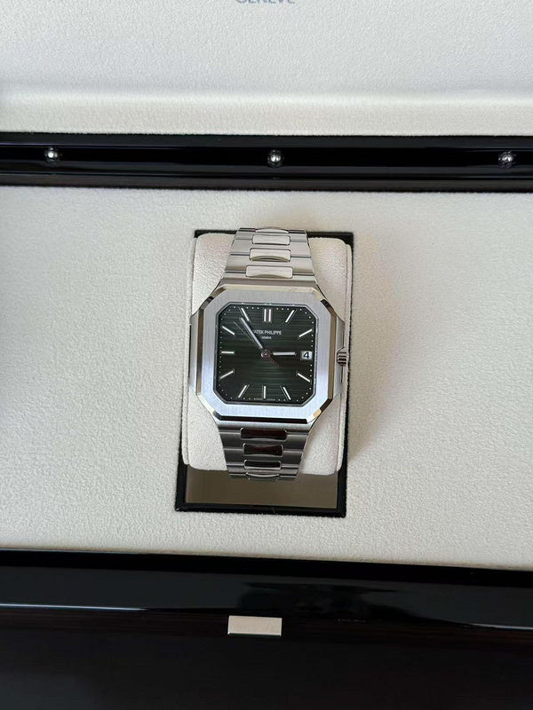 Stainless Steel Patek Philippe Cubitus 'Olive Green' Dial Watch