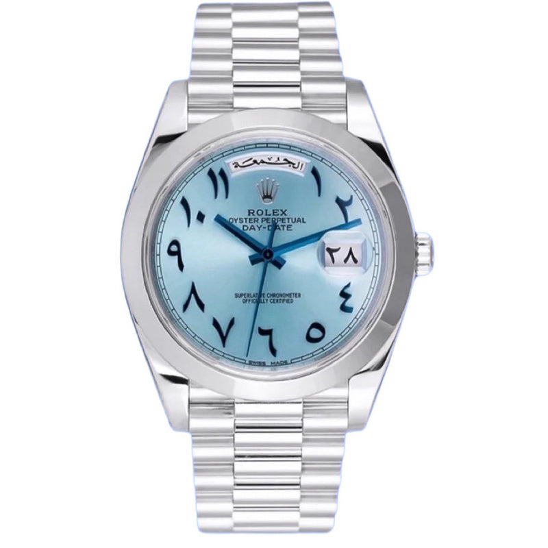 Rolex Men's Day-Date Silver Dial Arabic Numeral Watch