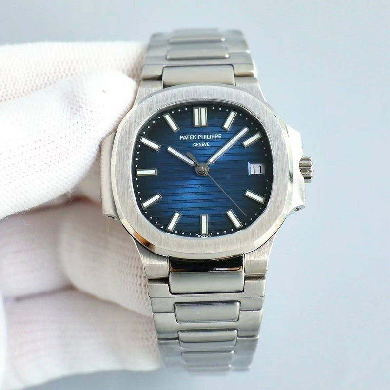 Patek Philippe Nautilus Stainless Steel Case & Distinctive Blue Dial Watch