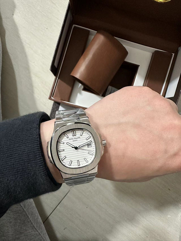 Patek Philippe White Dial Stainless Steel Luxury Watch