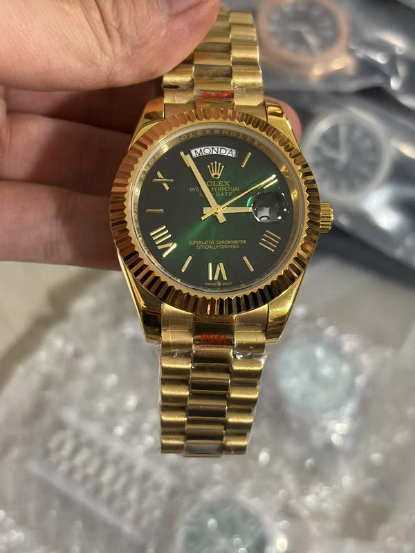Rolex Day-Date 25mm 18K Yellow Gold with Green Ombré Dial Watch