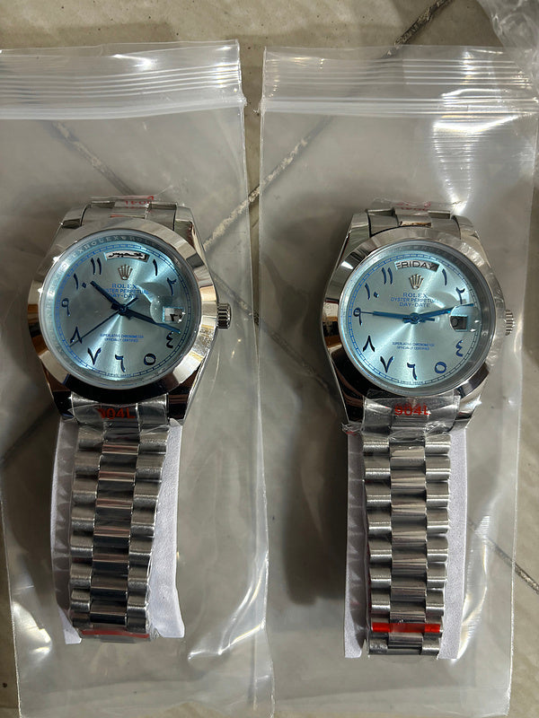 Rolex Men's Day-Date Silver Dial Arabic Numeral Watch