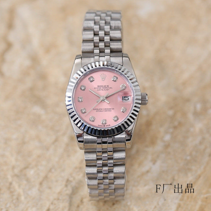 Rolex Lady-Datejust 31 Oystersteel with Pink Diamond-Set Dial Watch