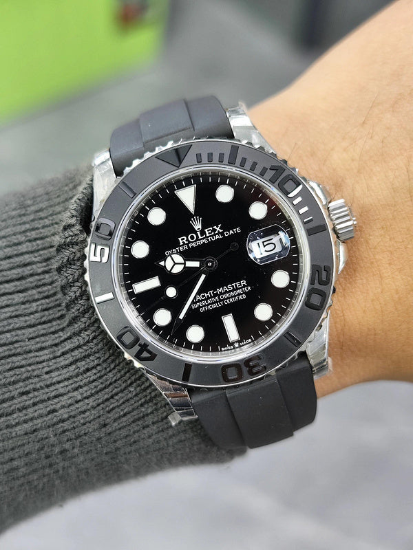 Rolex Yacht-Master 42 in 18 ct White Gold with a Black Dial Watch