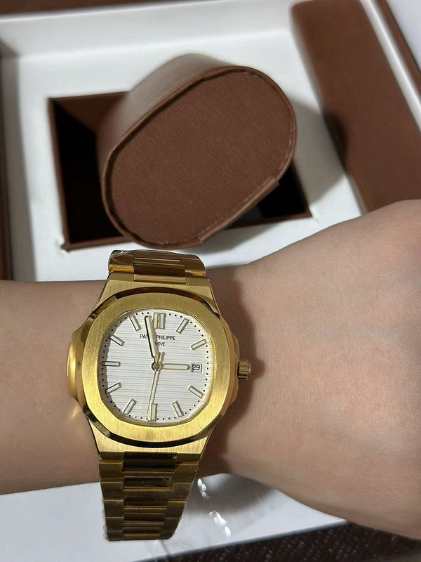 Gold White Automatic Nautilus Super Clone Patek Philippe Nautilus Watch