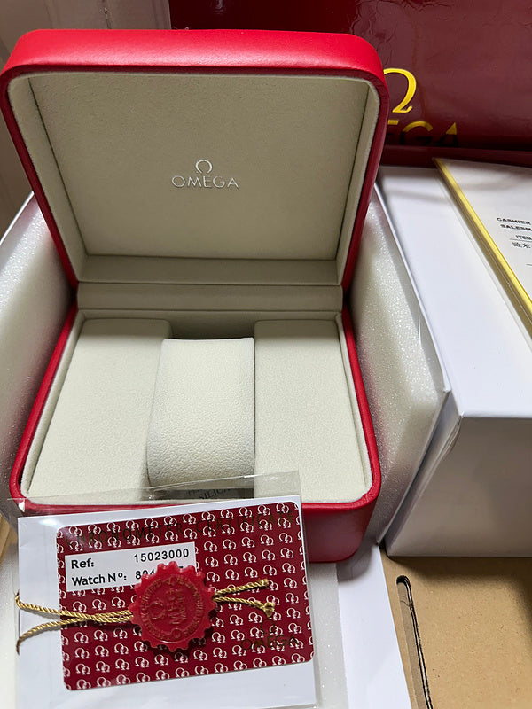 Red Leather Omega Watch Storage Box