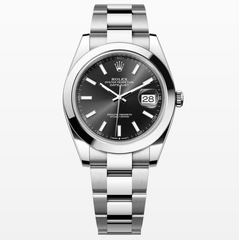 Rolex Datejust 34 Black Dial Smooth Bezel Stainless Steel Oyster Bracelet Watch
