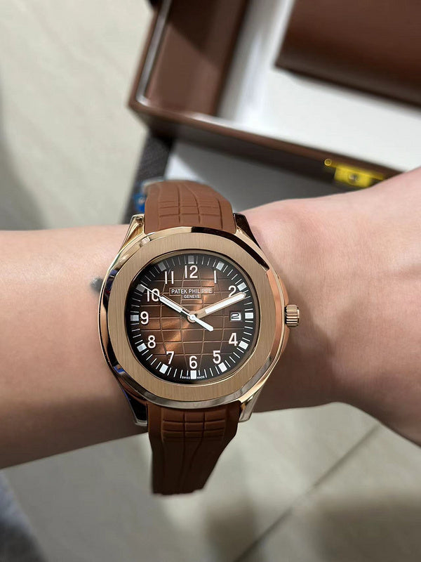 Patek Philippe Aquanaut 'Travel Time' Rose Gold Brown Dial Watch
