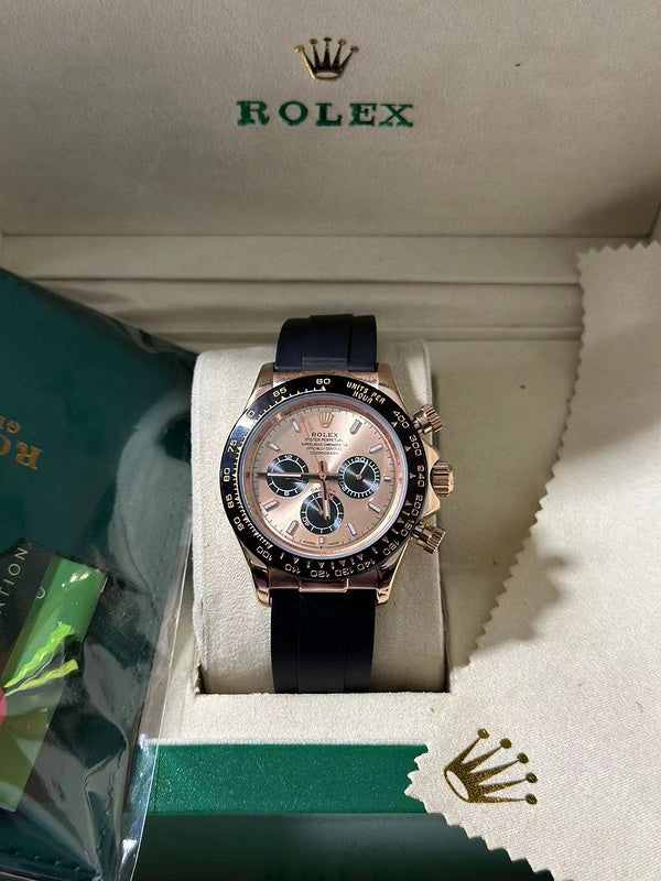 Rolex Cosmograph Daytona Everose Gold with Black Cerachrom Bezel & Oysterflex Strap Watch
