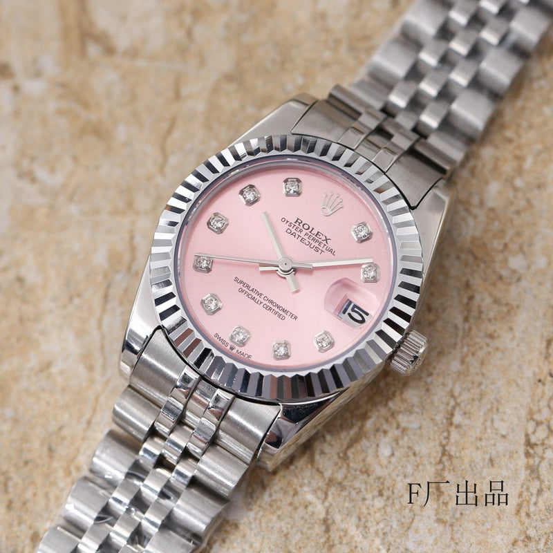 Rolex Lady-Datejust 31 Oystersteel with Pink Diamond-Set Dial Watch