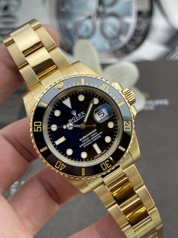 Rolex  Submariner Date  Oyster, 41 mm, Yellow Gold With Black Dial Watch