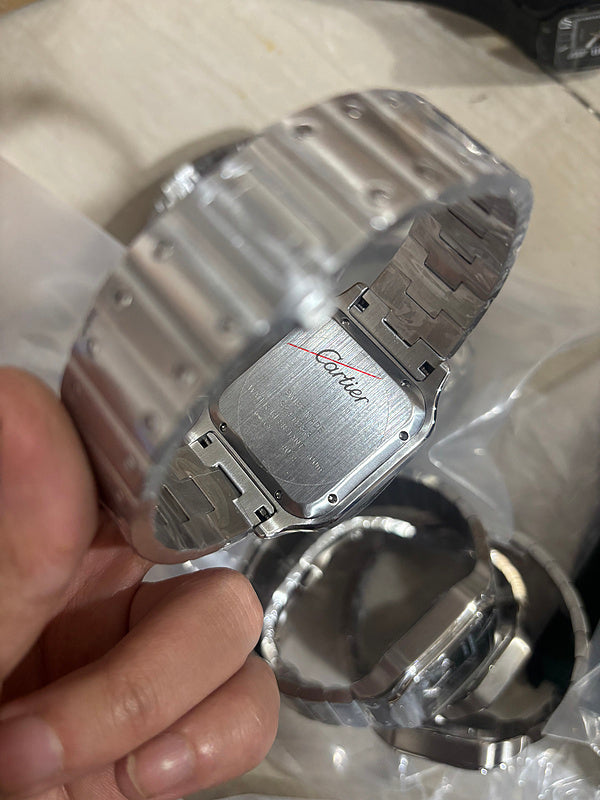 Cartier Santos de Cartier Stainless Steel Case and Blue Dial Watch