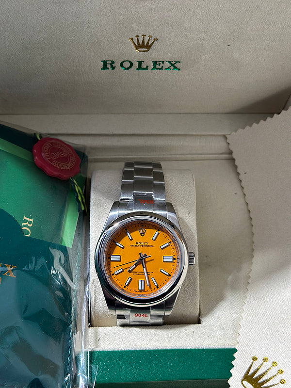 Rolex Oyster Perpetual With Vibrant Yellow Dial Watch