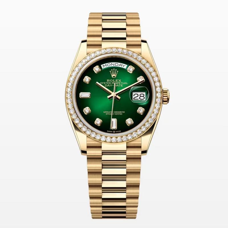 Day-Date Oyster yellow gold & Green Diamond Dial Set Watch