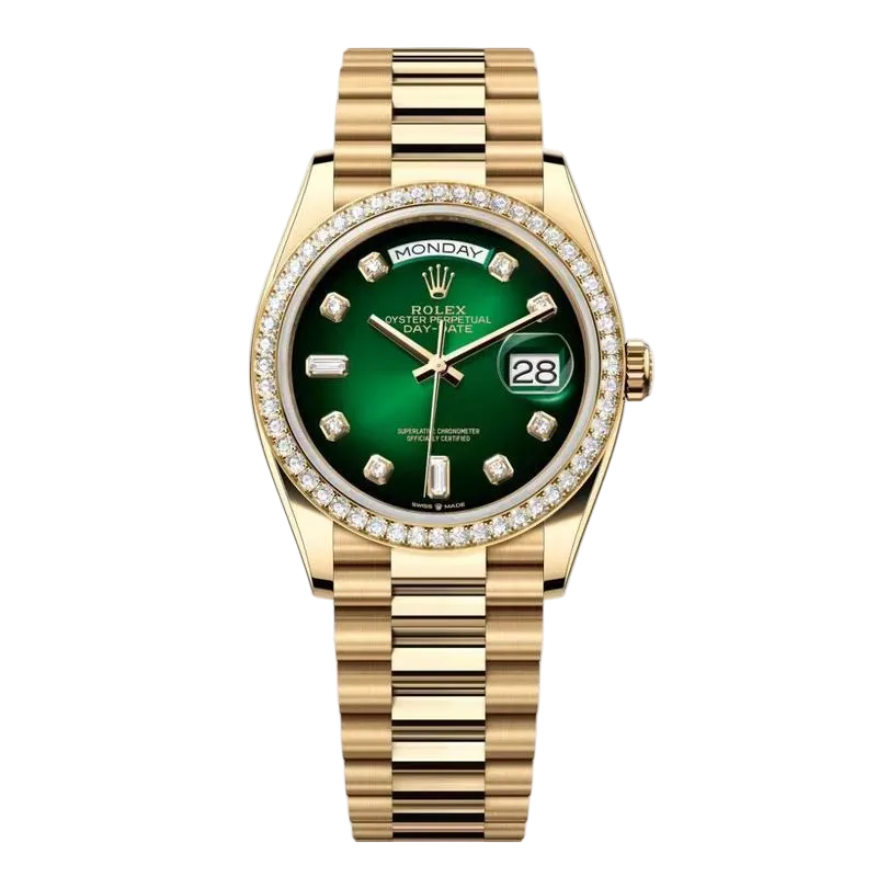 Day-Date Oyster yellow gold & Green Diamond Dial Set Watch