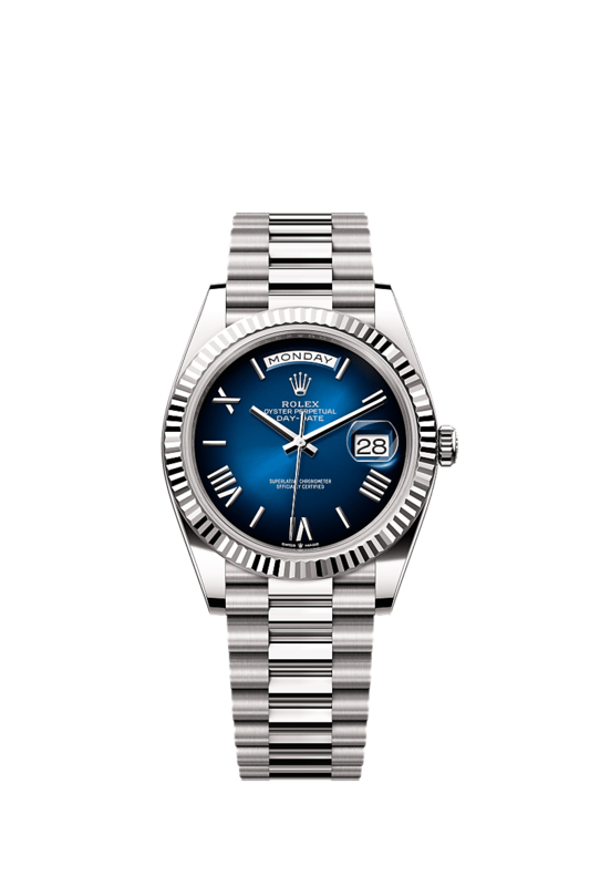 Rolex Day-Date White Gold with Blue Ombré Dial Watch