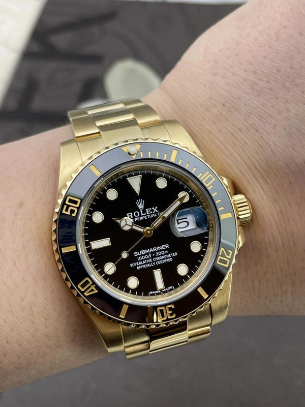 Rolex  Submariner Date  Oyster, 41 mm, Yellow Gold With Black Dial Watch