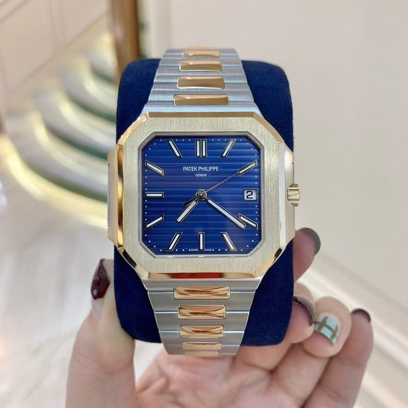 Stainless Steel Patek Philippe Cubitus 'Olive Green' Dial Watch