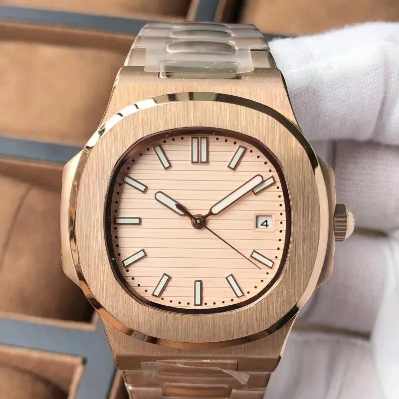 Patek Philippe Nautilus Rose Gold-Tone Case & Bracelet Watch
