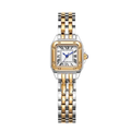 Vintage Stainless Steel and Yellow Gold Plated Quartz Cartier Panthère de Cartier Square Watch