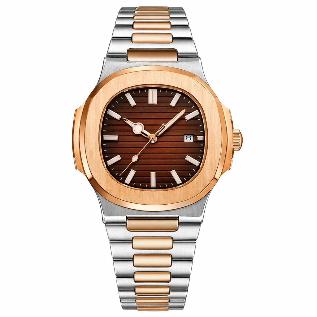 Senior Stainless Steel Waterproof Watch for Men Simple Design Wristwatch