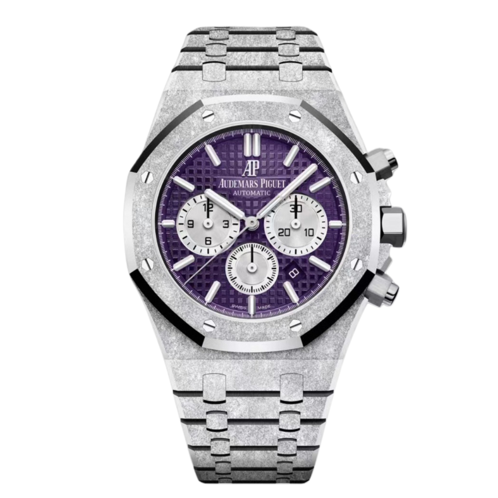 Audemars Piguet Royal Oak Chronograph 41mm White Gold Purple Dial Luxury Watch
