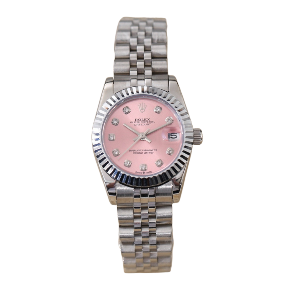 Rolex Lady-Datejust 31 Oystersteel with Pink Diamond-Set Dial Watch