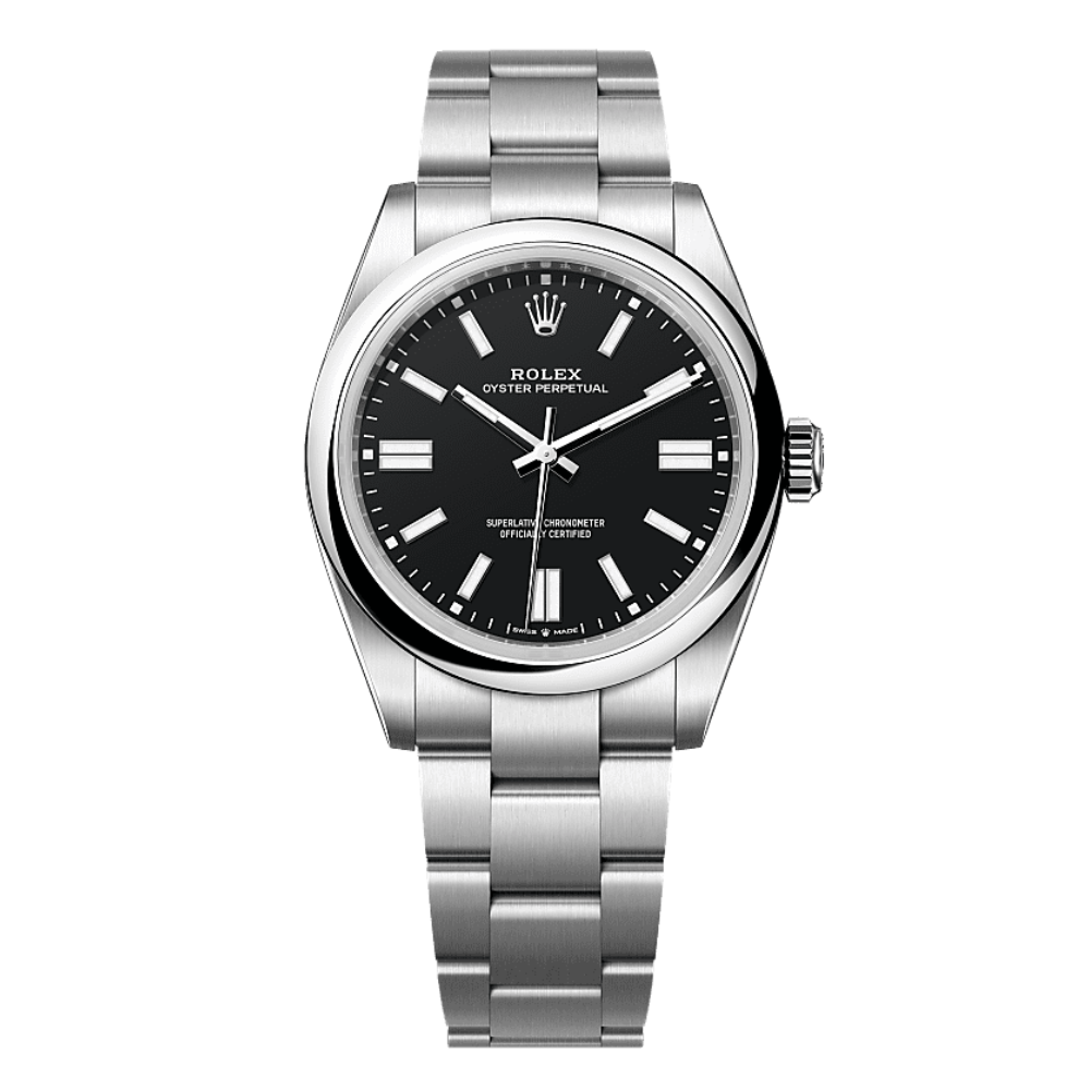 Rolex Oyster Perpetual With Black Dial and Oystersteel Bracelet Watch
