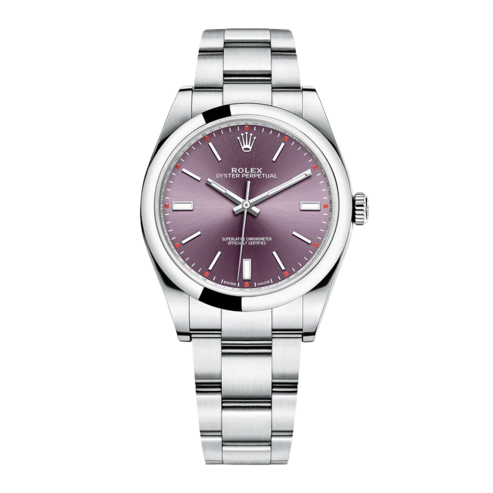 Rolex Oyster Perpetual 39 With Red Grape Dial Watch