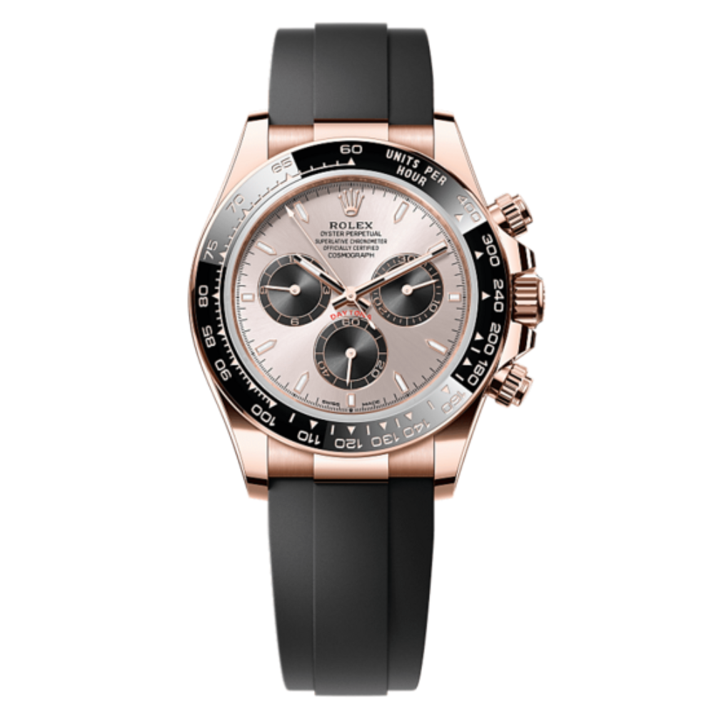 Rolex Cosmograph Daytona Everose Gold with Black Cerachrom Bezel & Oysterflex Strap Watch