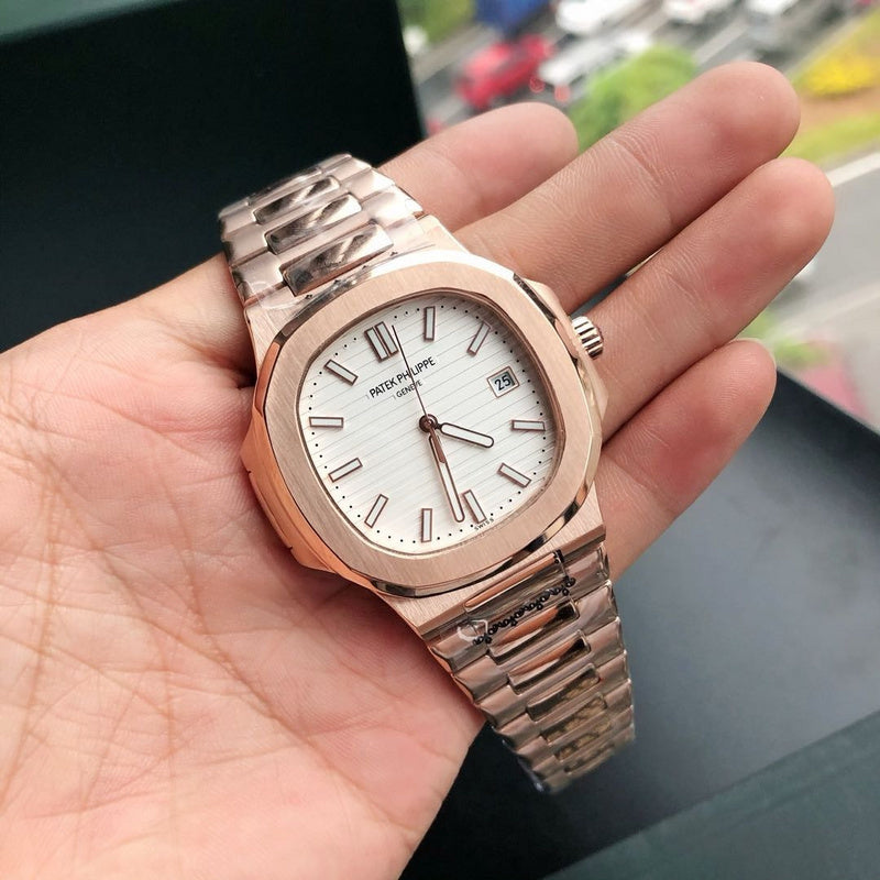 Patek Philippe Nautilus Silver Dial 18kt Rose Gold Ladies Watch