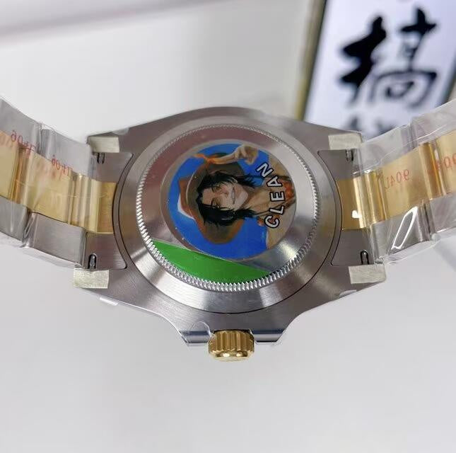 Rolex Stainless Steel and 18k Yellow Gold Submariner Date Black Dial Watch