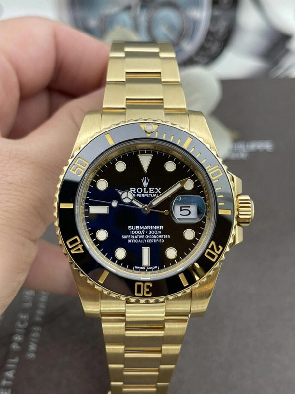 Rolex  Submariner Date  Oyster, 41 mm, Yellow Gold With Black Dial Watch