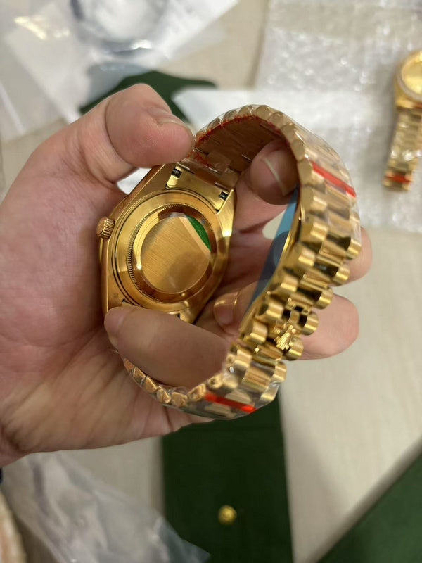 Rolex Day-Date Yellow Gold Wristwatch & White Dial With Roman Numerals Watch