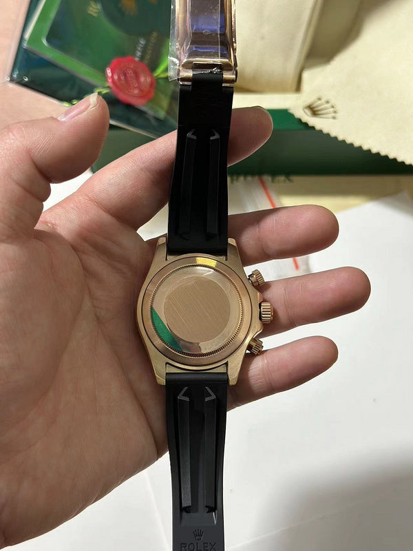 Rolex Cosmograph Daytona Yellow Gold Case & Black Diamond Dial Watch